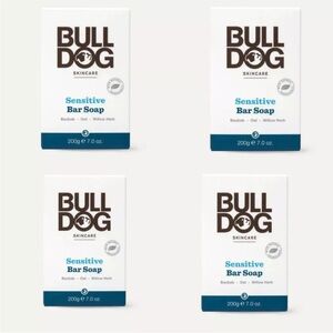 4 Lot Bull Dog Sensitive Bar Soap 7oz Skin Care For Men Natural Ingredients